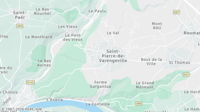 Carte de la zone d'intervention à Saint-Pierre-de-Varengeville
