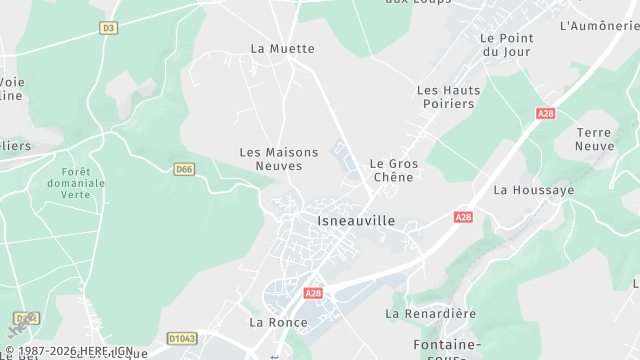 Carte de la zone d'intervention à Isneauville