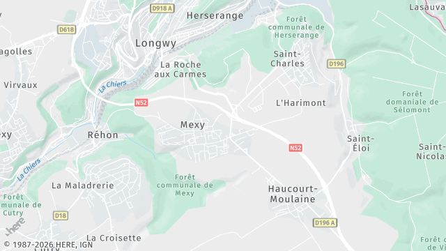 Carte de la zone d'intervention à Mexy