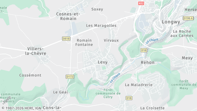 Carte de la zone d'intervention à Lexy