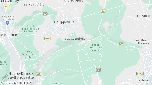 Carte de la zone d'intervention à Houppeville