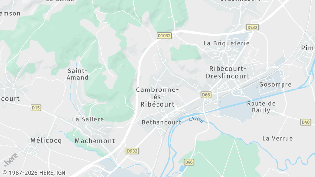 Carte de la zone d'intervention à Cambronne-lès-Ribécourt