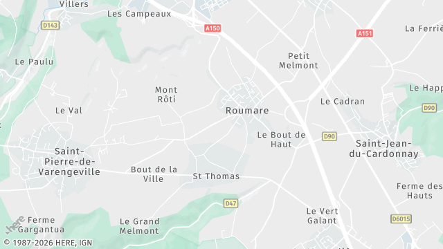 Carte de la zone d'intervention à Roumare