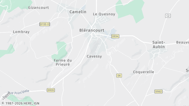 Carte de la zone d'intervention à Blérancourt