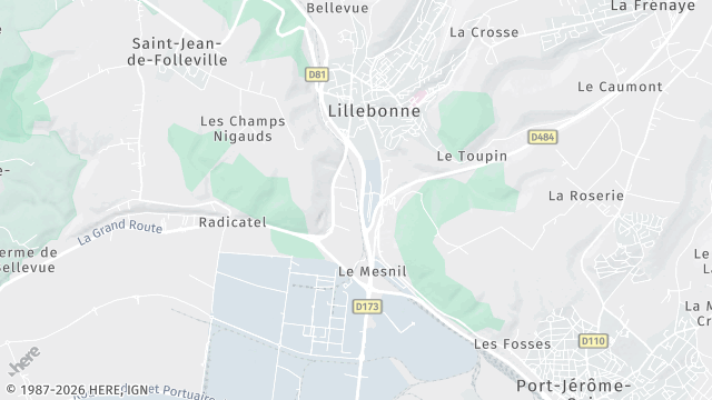 Carte de la zone d'intervention à Lillebonne