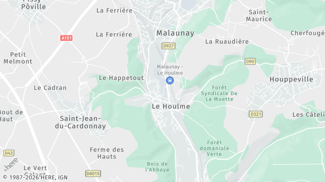 Carte de la zone d'intervention à Le Houlme