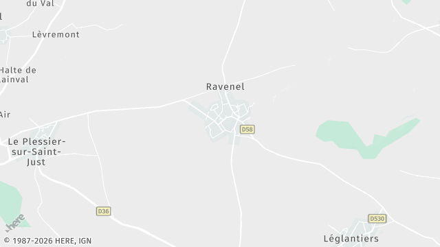 Carte de la zone d'intervention à Ravenel