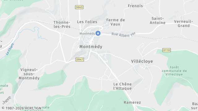 Carte de la zone d'intervention à Montmédy