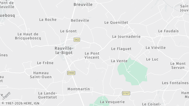 Carte de la zone d'intervention à Rauville-la-Bigot