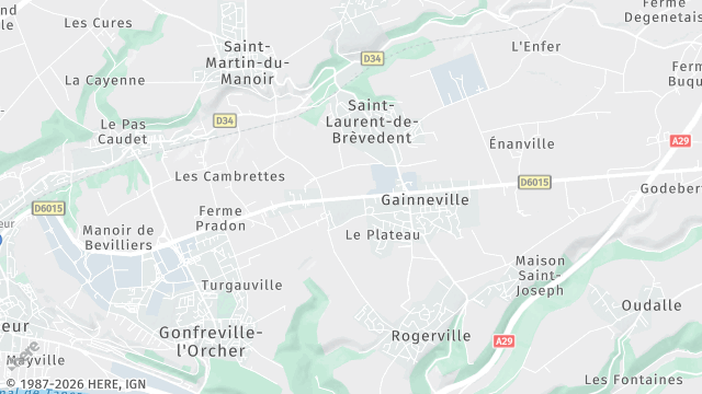Carte de la zone d'intervention à Gainneville
