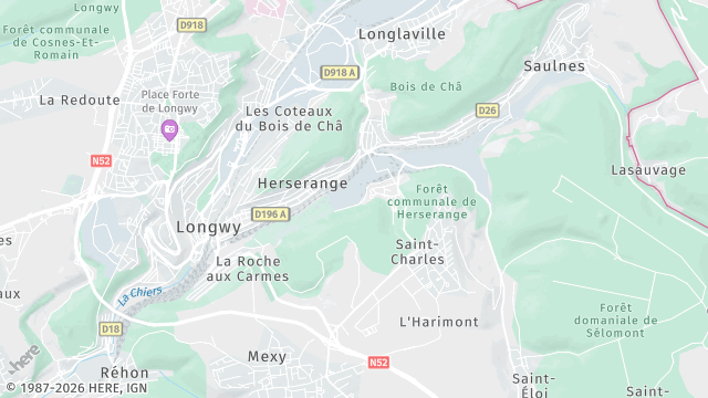 Carte de la zone d'intervention à Herserange
