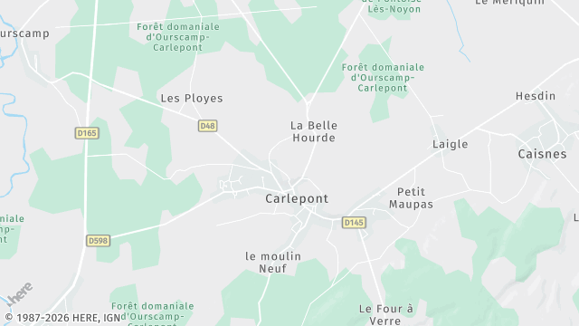 Carte de la zone d'intervention à Carlepont