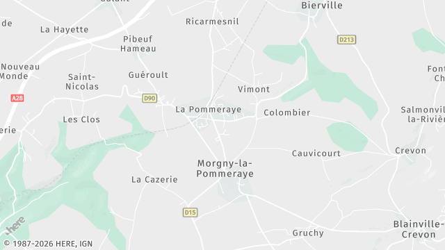 Carte de la zone d'intervention à Morgny-la-Pommeraye