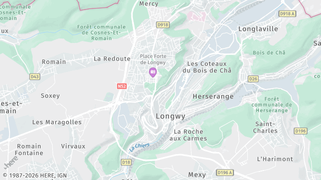 Carte de la zone d'intervention à Longwy