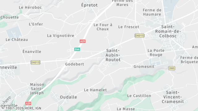 Carte de la zone d'intervention à Saint-Aubin-Routot