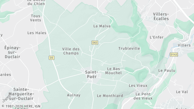 Carte de la zone d'intervention à Saint-Paër