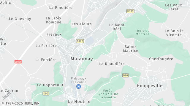 Carte de la zone d'intervention à Malaunay