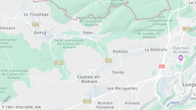 Carte de la zone d'intervention à Cosnes-et-Romain