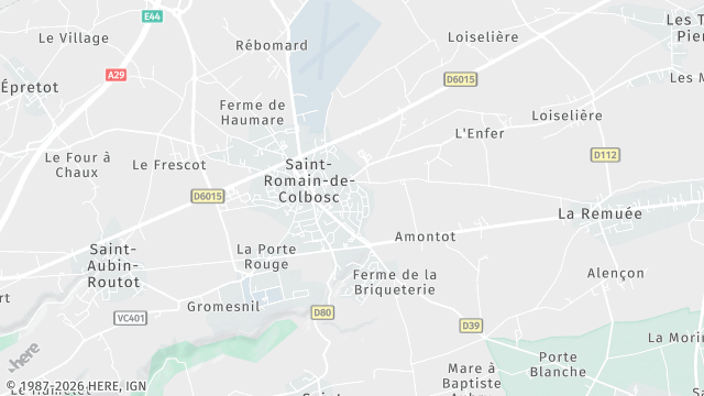 Carte de la zone d'intervention à Saint-Romain-de-Colbosc