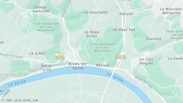 Carte de la zone d'intervention à Rives-en-Seine