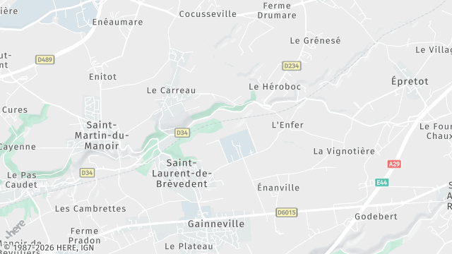 Carte de la zone d'intervention à Saint-Laurent-de-Brèvedent