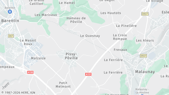 Carte de la zone d'intervention à Pissy-Pôville