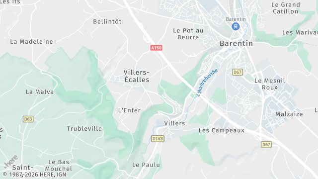 Carte de la zone d'intervention à Villers-Écalles