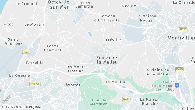Carte de la zone d'intervention à Fontaine-la-Mallet