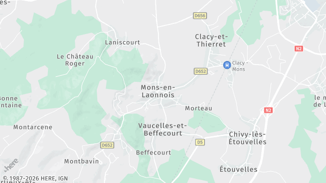 Carte de la zone d'intervention à Mons-en-Laonnois