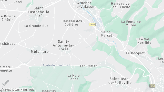 Carte de la zone d'intervention à Saint-Antoine-la-Forêt