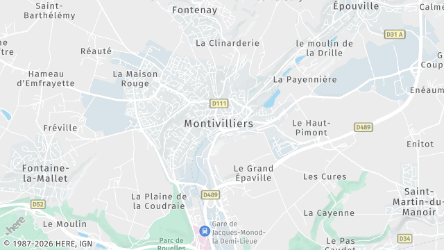 Carte de la zone d'intervention à Montivilliers