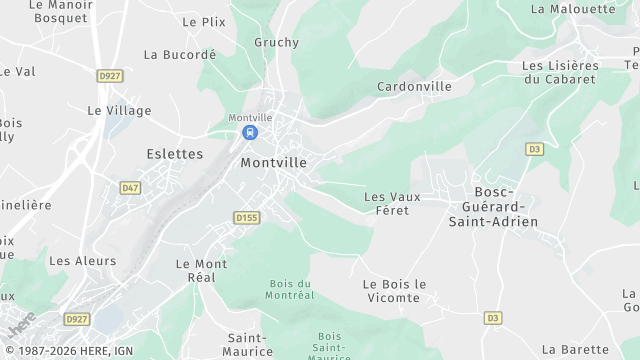 Carte de la zone d'intervention à Montville
