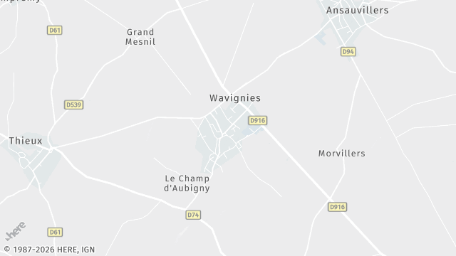 Carte de la zone d'intervention à Wavignies