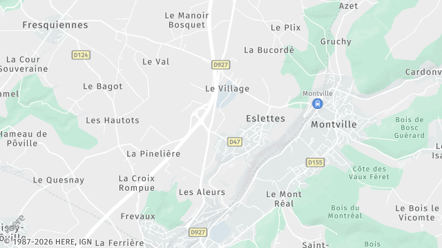 Carte de la zone d'intervention à Eslettes