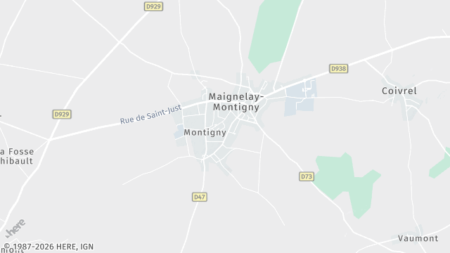 Carte de la zone d'intervention à Maignelay-Montigny