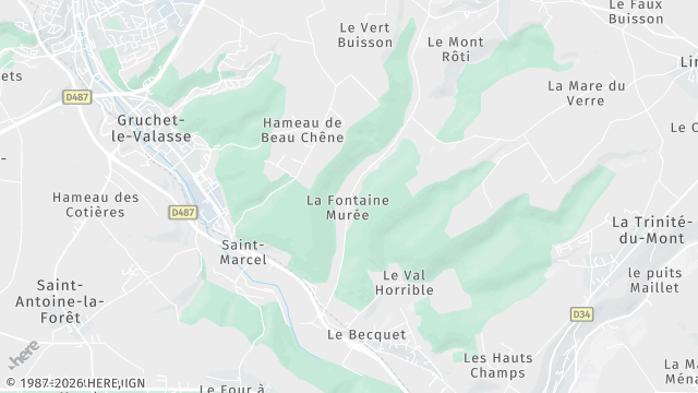 Carte de la zone d'intervention à Gruchet-le-Valasse