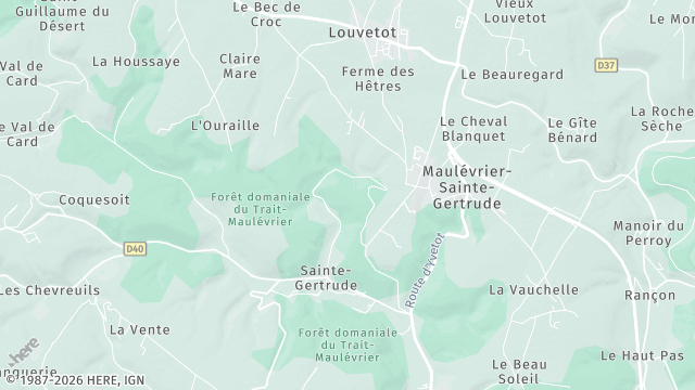 Carte de la zone d'intervention à Maulévrier-Sainte-Gertrude