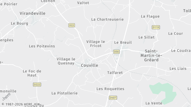 Carte de la zone d'intervention à Couville