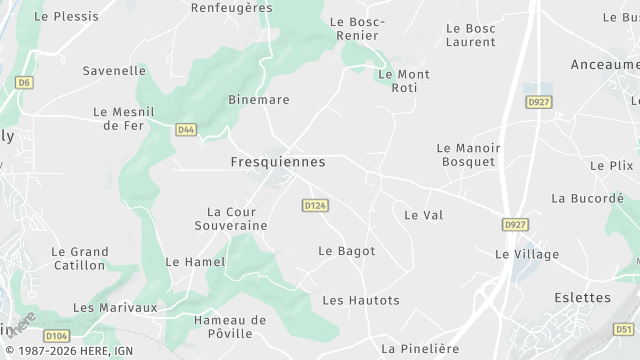 Carte de la zone d'intervention à Fresquiennes