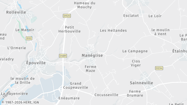 Carte de la zone d'intervention à Manéglise