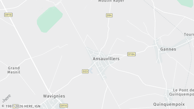 Carte de la zone d'intervention à Ansauvillers