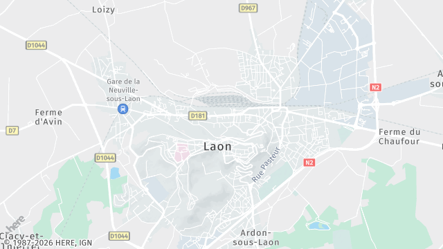 Carte de la zone d'intervention à Laon