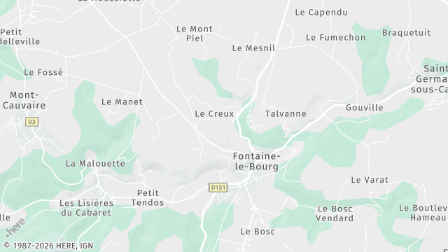 Carte de la zone d'intervention à Fontaine-le-Bourg