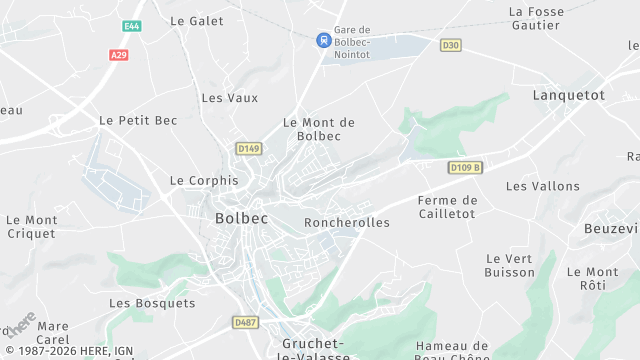 Carte de la zone d'intervention à Bolbec