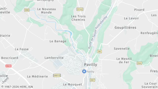 Carte de la zone d'intervention à Pavilly