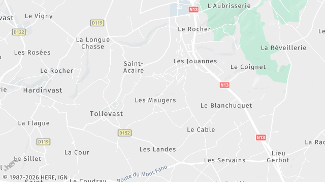 Carte de la zone d'intervention à Tollevast