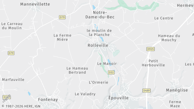 Carte de la zone d'intervention à Rolleville