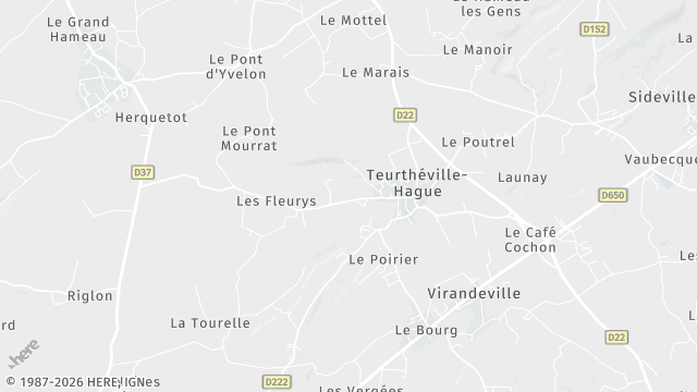 Carte de la zone d'intervention à Teurthéville-Hague