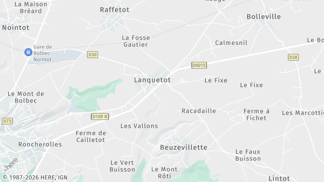Carte de la zone d'intervention à Lanquetot