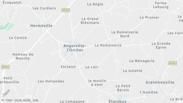 Carte de la zone d'intervention à Angerville-l'Orcher
